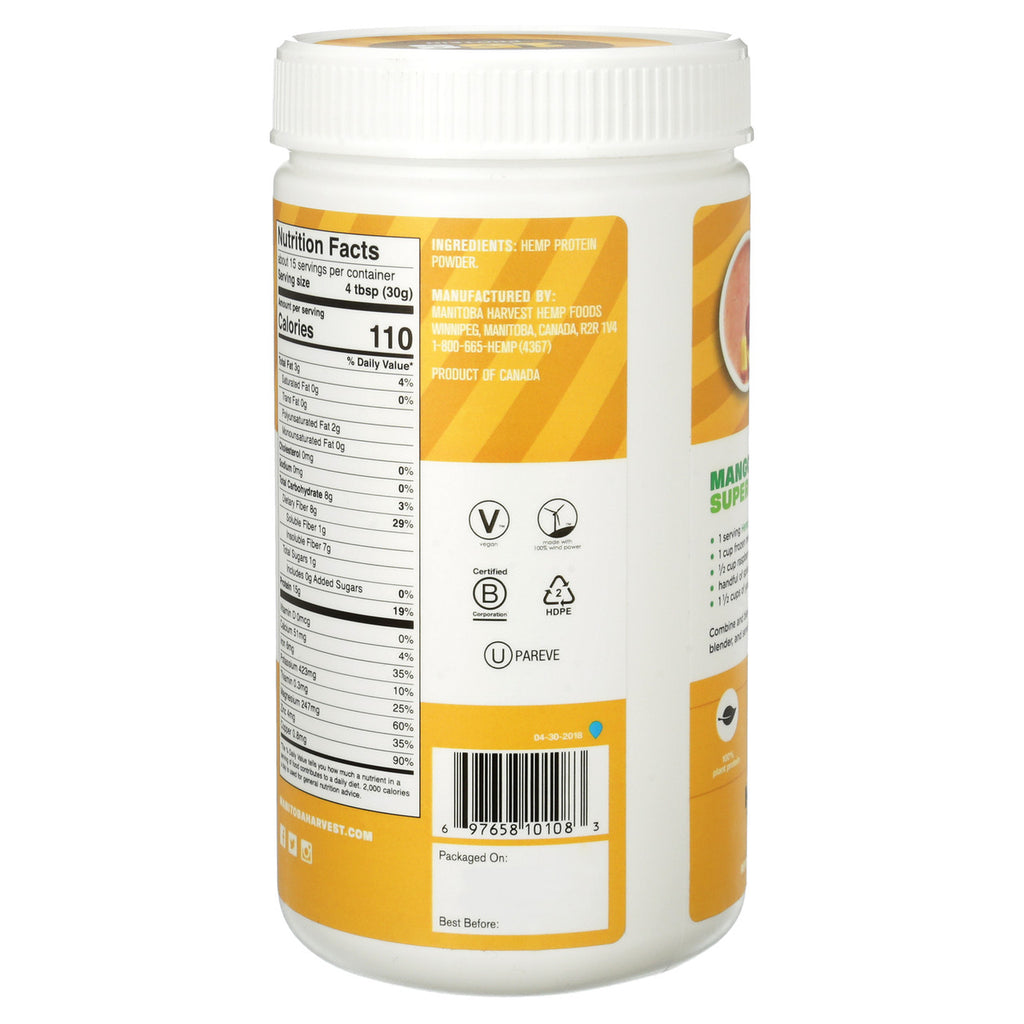 Manitoba Harvest Hemp Protein Powder (1x16 Oz)